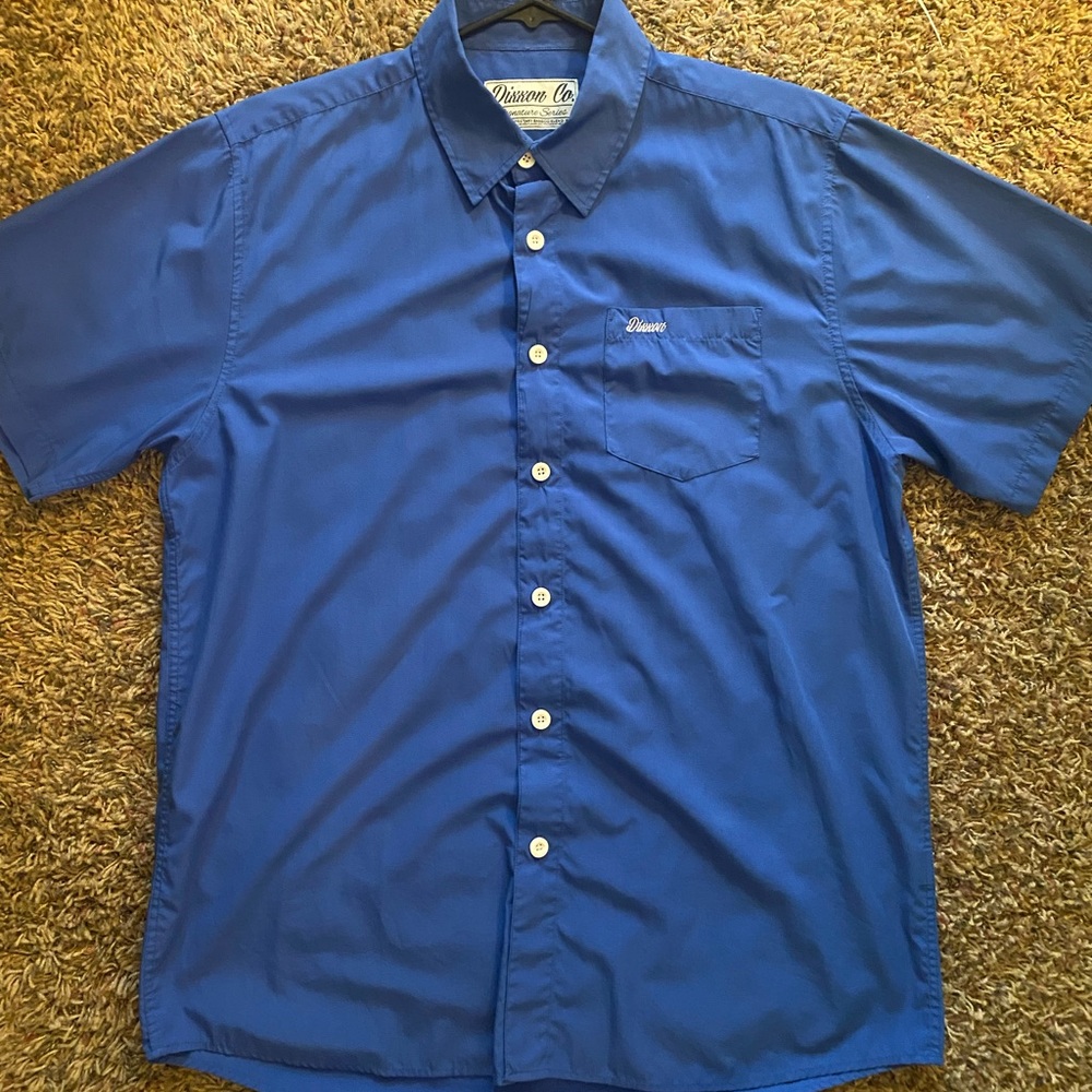 Dixxon Blue Button Up! Size Large!!